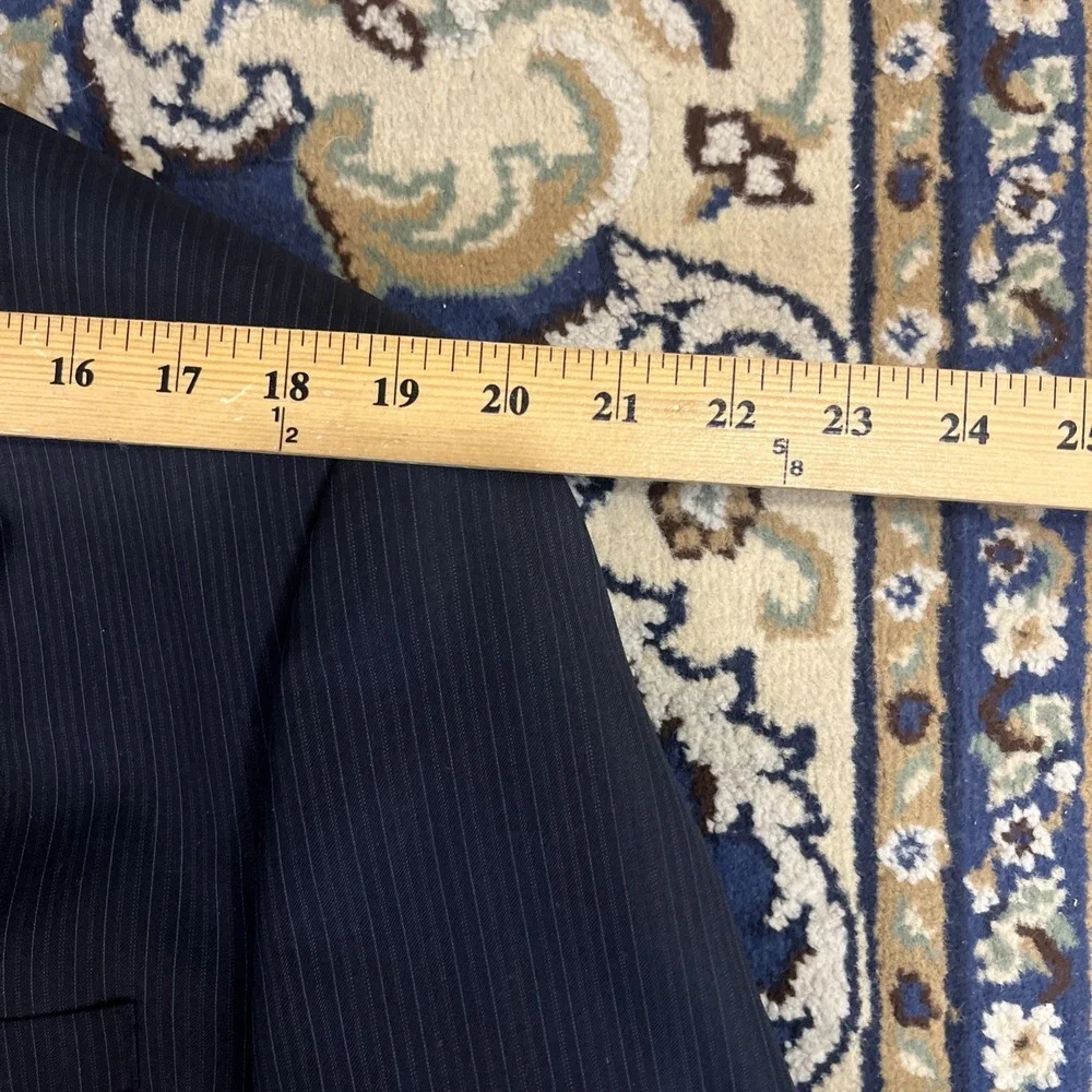 Lauren Ralph Lauren Polo Navy Blue Pinstripe Wool Suit Size‎ 44S